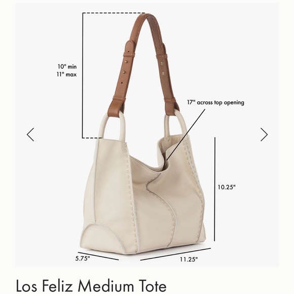 The Sak Los Feliz Medium Tote Bag Stone NWT - Picture 4 of 8